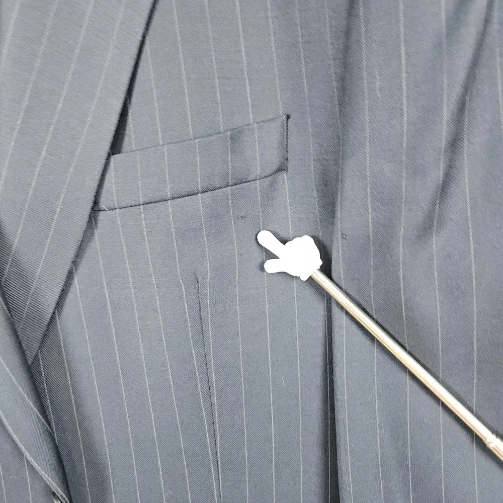 Chaps Ralph Lauren Men's Navy Blue Pinstripe Wool/Cashmere Blazer Size 44R FLAWS